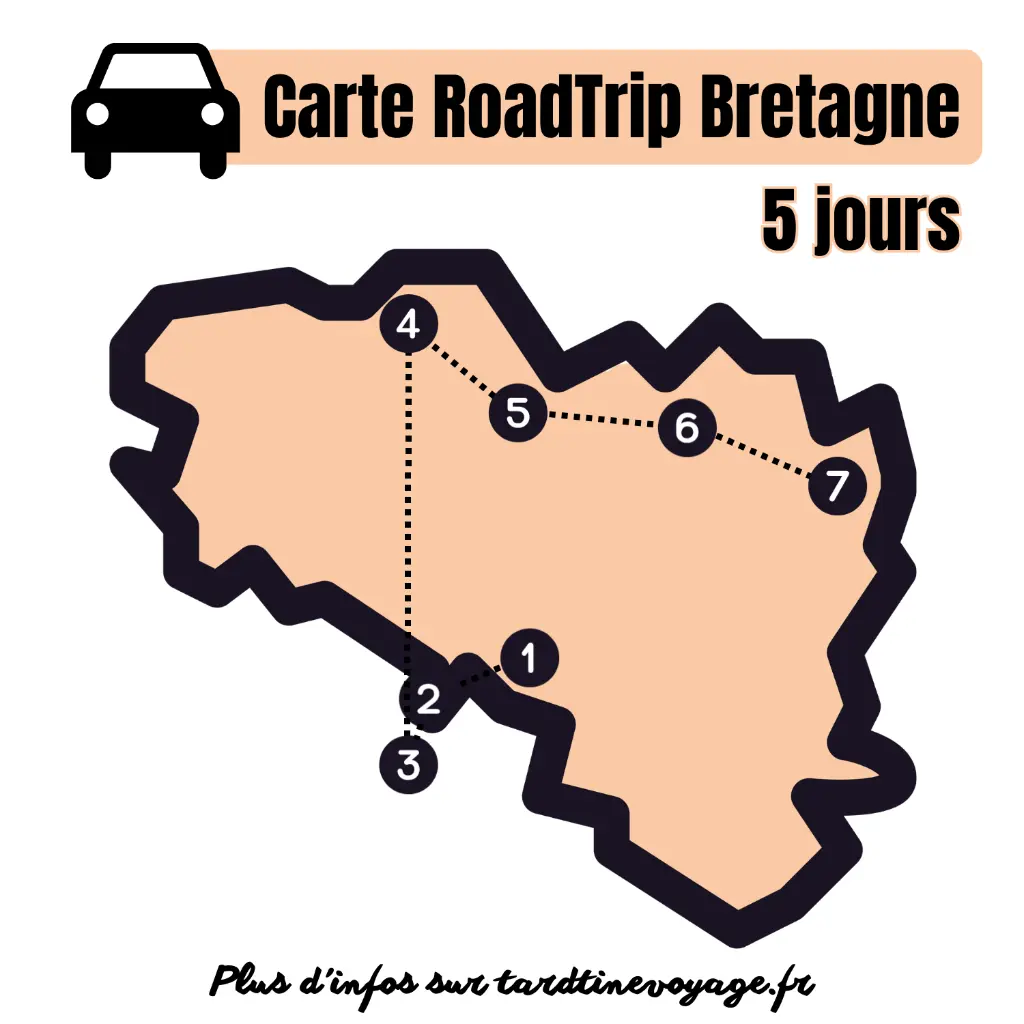 carte road trip bretagne 5 jours