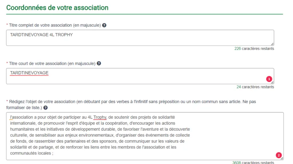 créer une association 4L trophy